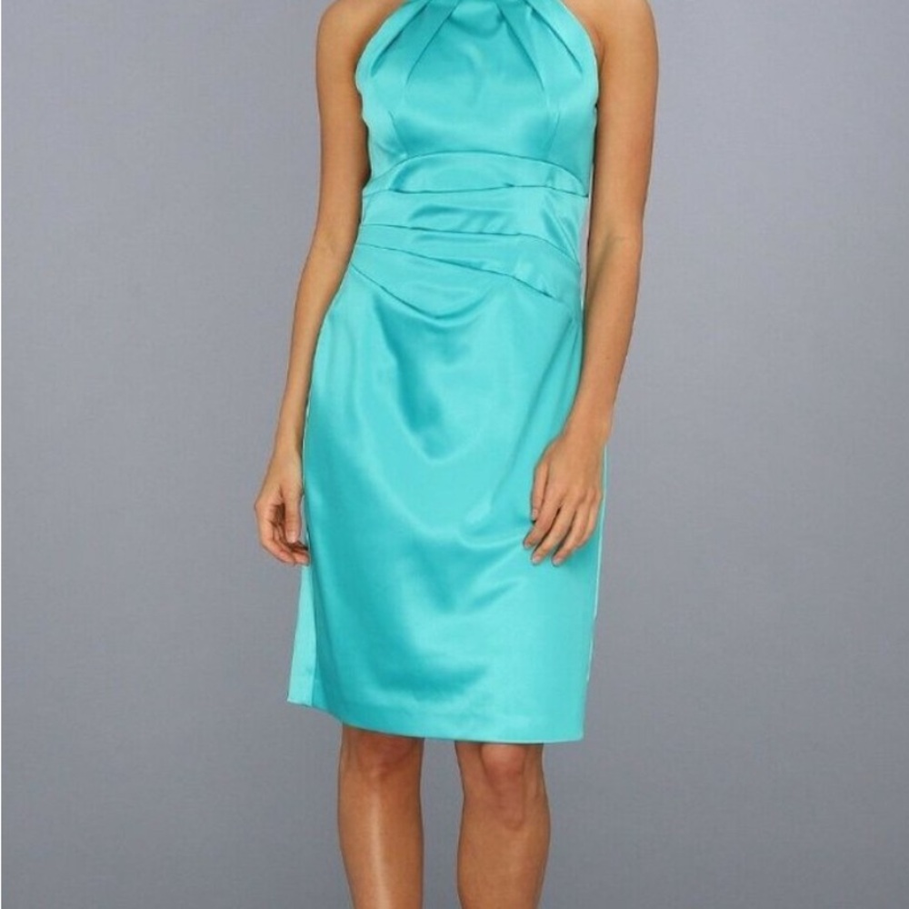 Eliza J Strapless Turquoise Dress